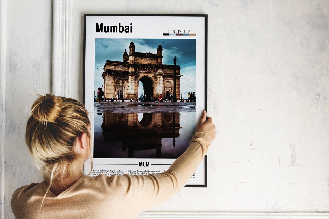Mumbai Poster Mumbai Print Mumbai Wall Art Asia Print Asia Poster Asia Photo Minimal Travel Poster - Image 2