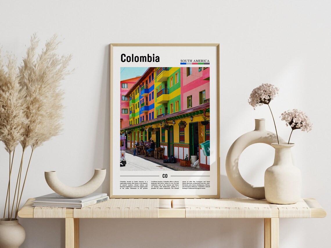 Colombia Poster Colombia Print Colombia Wall Art South America Poster South America Print Travel Poster - Image 3