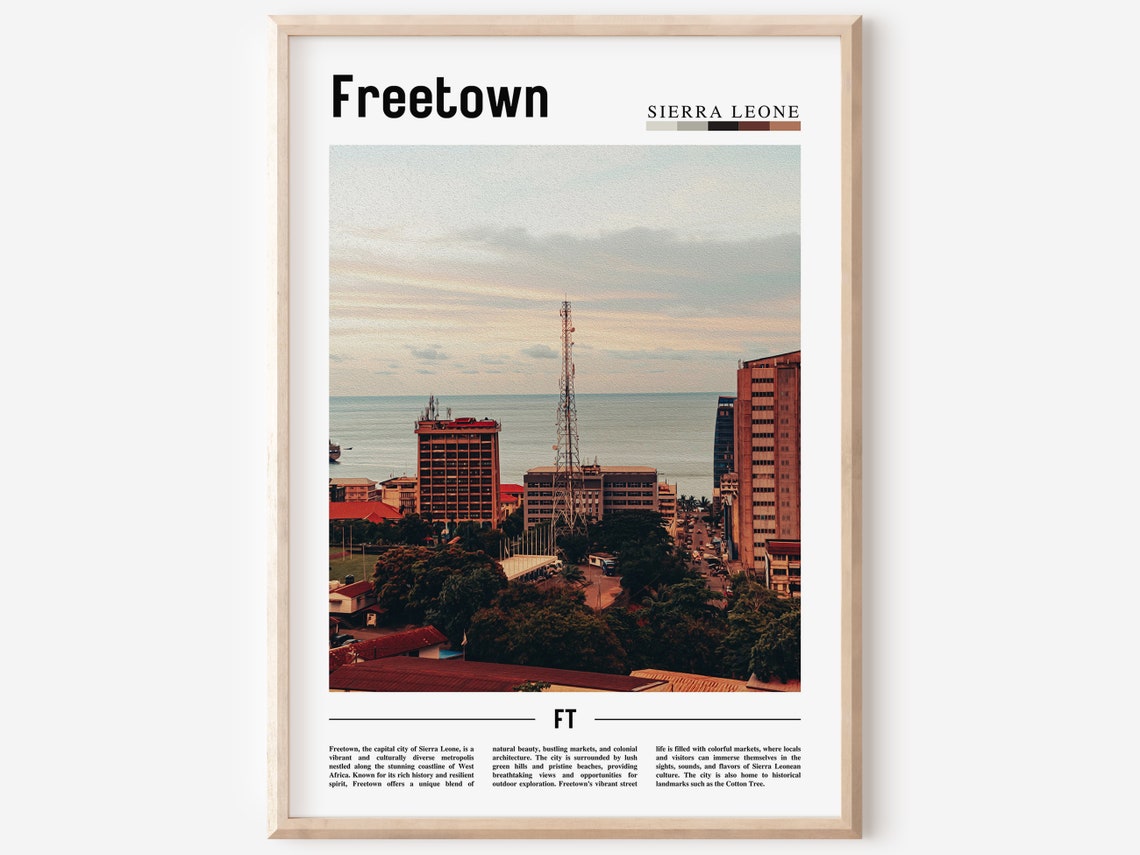 Freetown Poster Freetown Print Freetown Wall Art Minimal Travel Print Travel Destination Oil Painting Poster