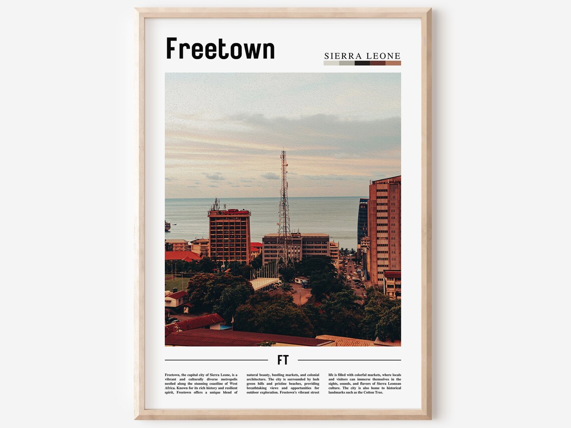 Freetown Sierra Leone Coastal City Golden Ocean View Photo Poster