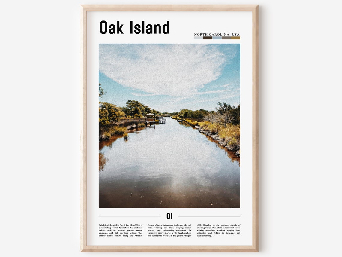 Oak Island Poster Oak Island Print Oak Island Wall Art United States Photo United States Poster United States Print Travel Poster