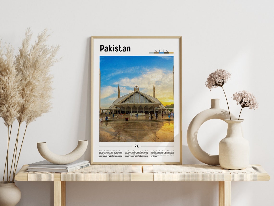 Pakistan Poster Pakistan Print Pakistan Wall Art Asia Print Asia Poster Asia Photo Minimal Travel Poster - Image 3