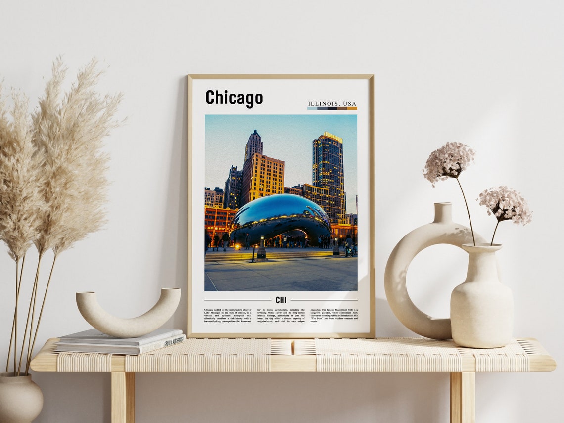 Chicago Print Chicago Poster Chicago Wall Art United States Photo United States Poster United States Print - Image 3
