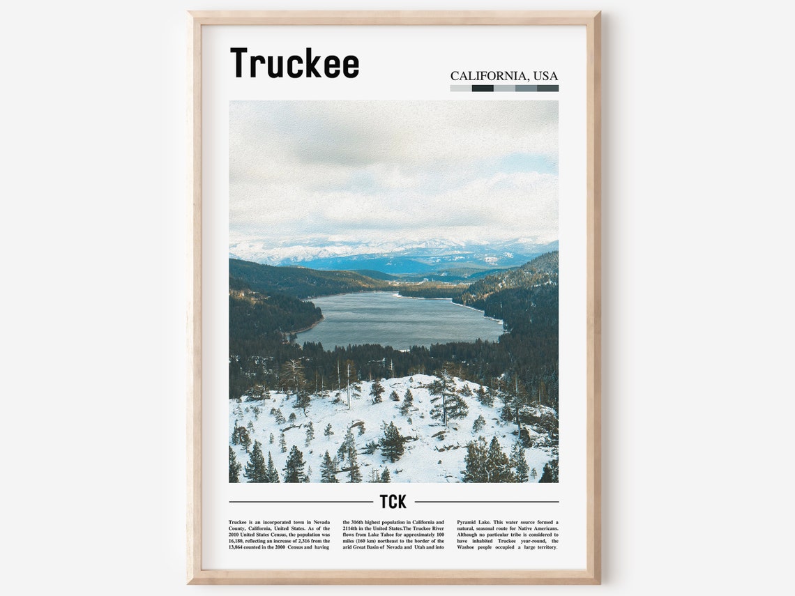 Truckee Print Truckee Poster Truckee Wall Art Oil Painting Poster Colorful City Print City Artwork Travel Artwork Travel Wall Art