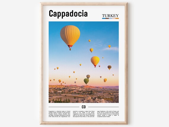 Cappadocia Turkey Hot Air Balloons Valley Sunrise Photo Travel Poster
