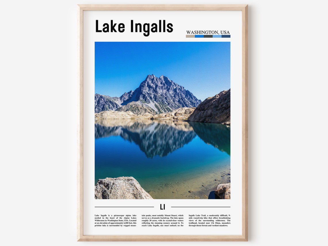 Lake Ingalls Washington Alpine Mirror Reflection Mountain Poster