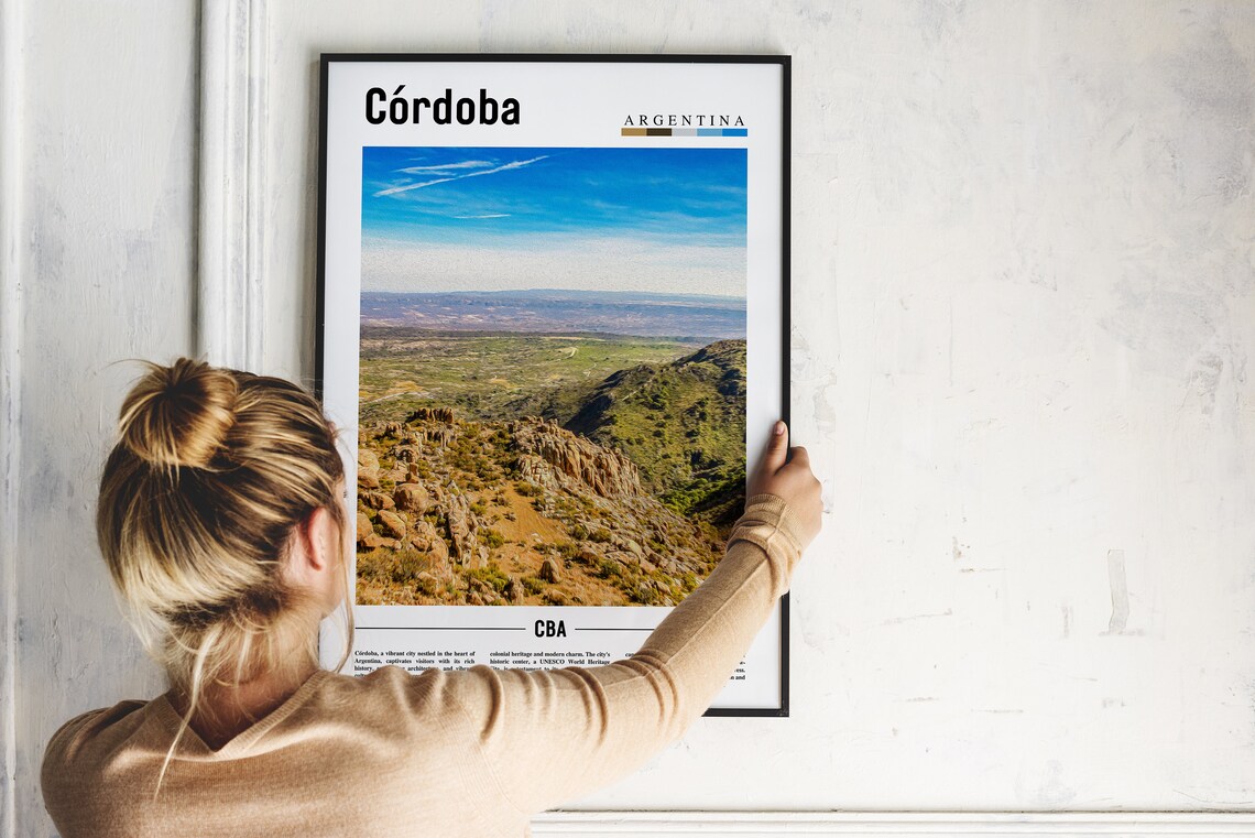 Cordoba Argentina Rocky Mountain Hills Landscape Travel Poster - Image 2