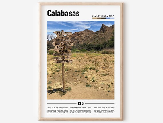 Calabasas California Trail Signpost Hills Wooden Directional Poster