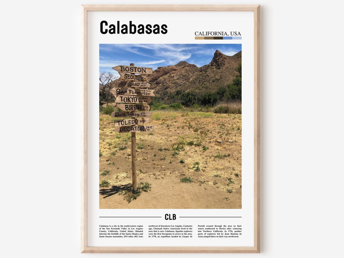 Calabasas Print Calabasas Poster Calabasas Wall Art Minimal Travel Print Minimal City Poster Travel Destination Oil Painting Poster