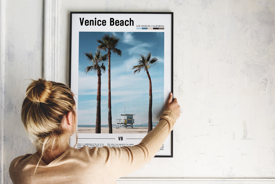 Venice Beach Los Angeles Palms Lifeguard Tower Travel Poster - Image 2