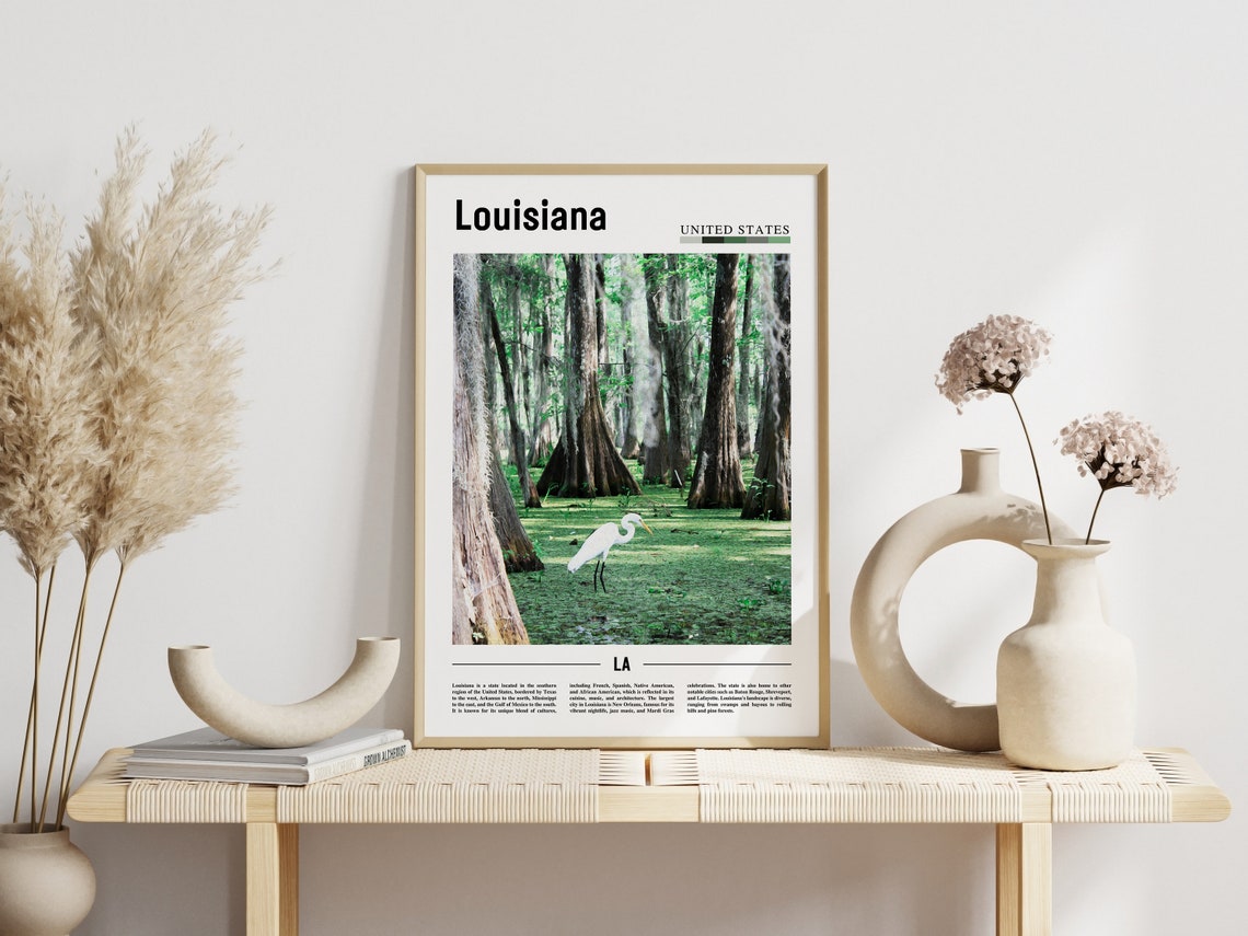 Louisiana Poster Louisiana Print Louisiana Wall Art United States Photo United States Poster United States Print Travel Poster - Image 3