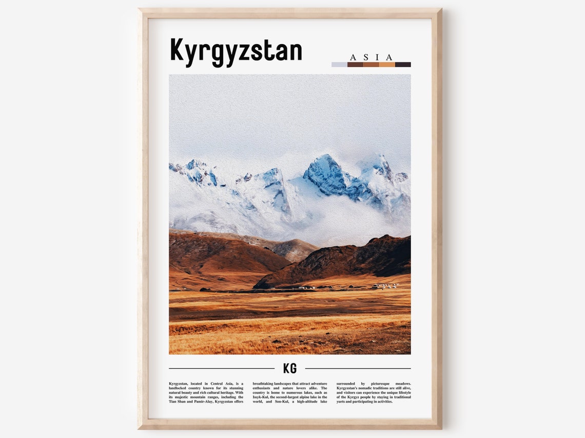 Kyrgyzstan Poster Kyrgyzstan Print Kyrgyzstan Wall Art Asia Print Asia Poster Asia Photo Minimal Travel Poster