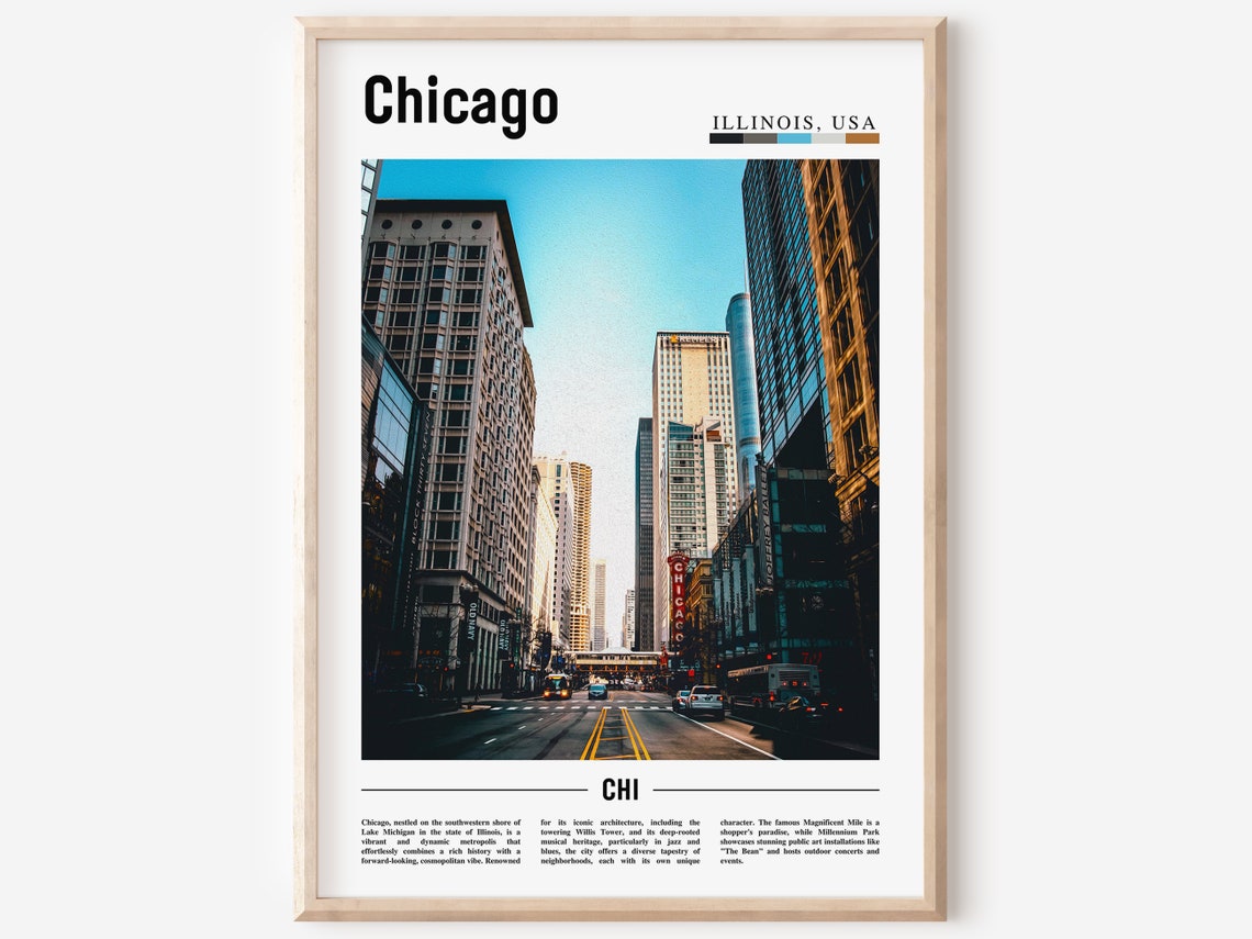 Chicago Print Chicago Poster Chicago Wall Art United States Photo United States Poster United States Print