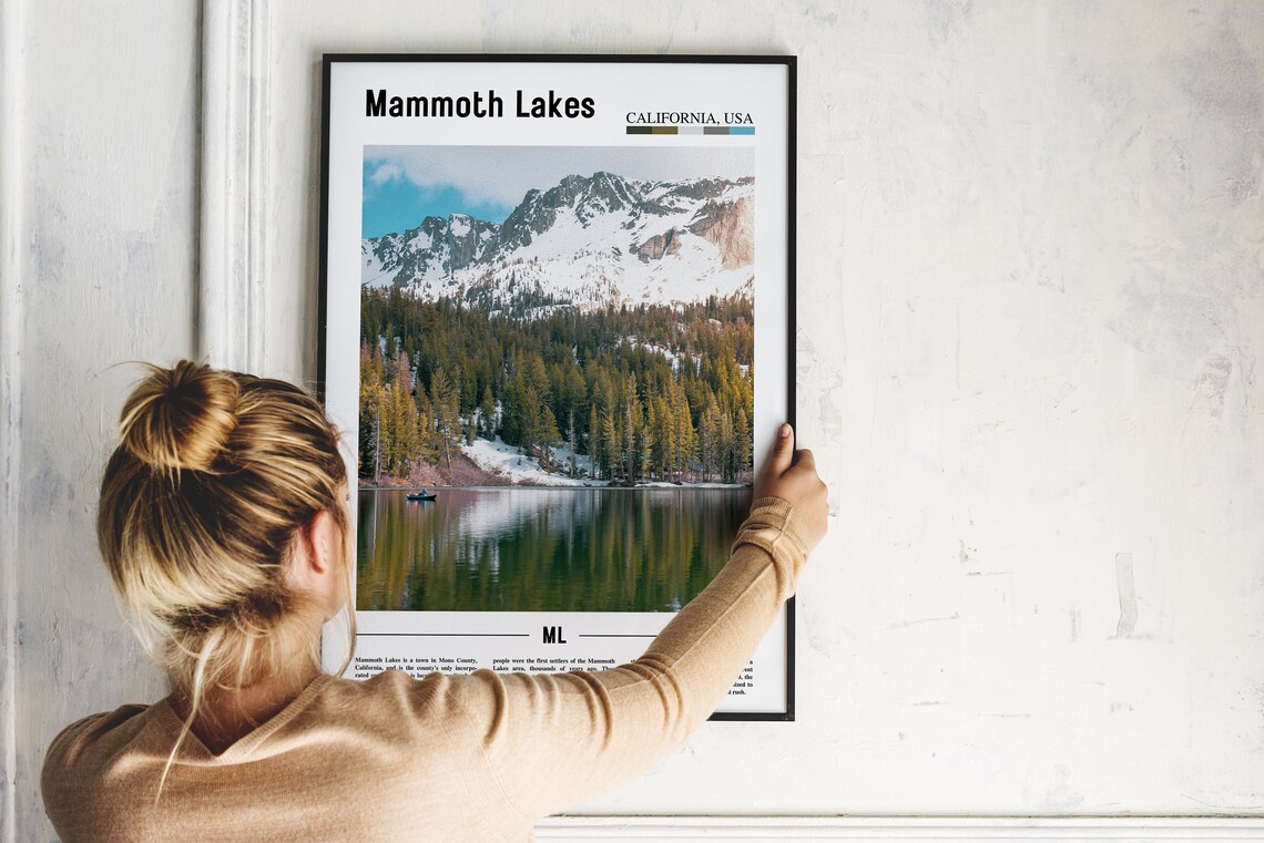 Mammoth Lakes California Snow Mountain Lake Photo Travel Poster - Image 2