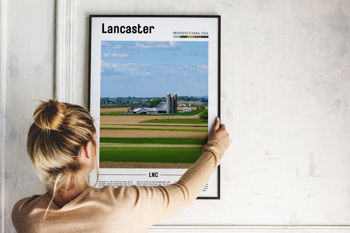 Lancaster Print Lancaster Poster Lancaster Wall Art United States Photo United States Poster United States Print Travel Poster - Image 2