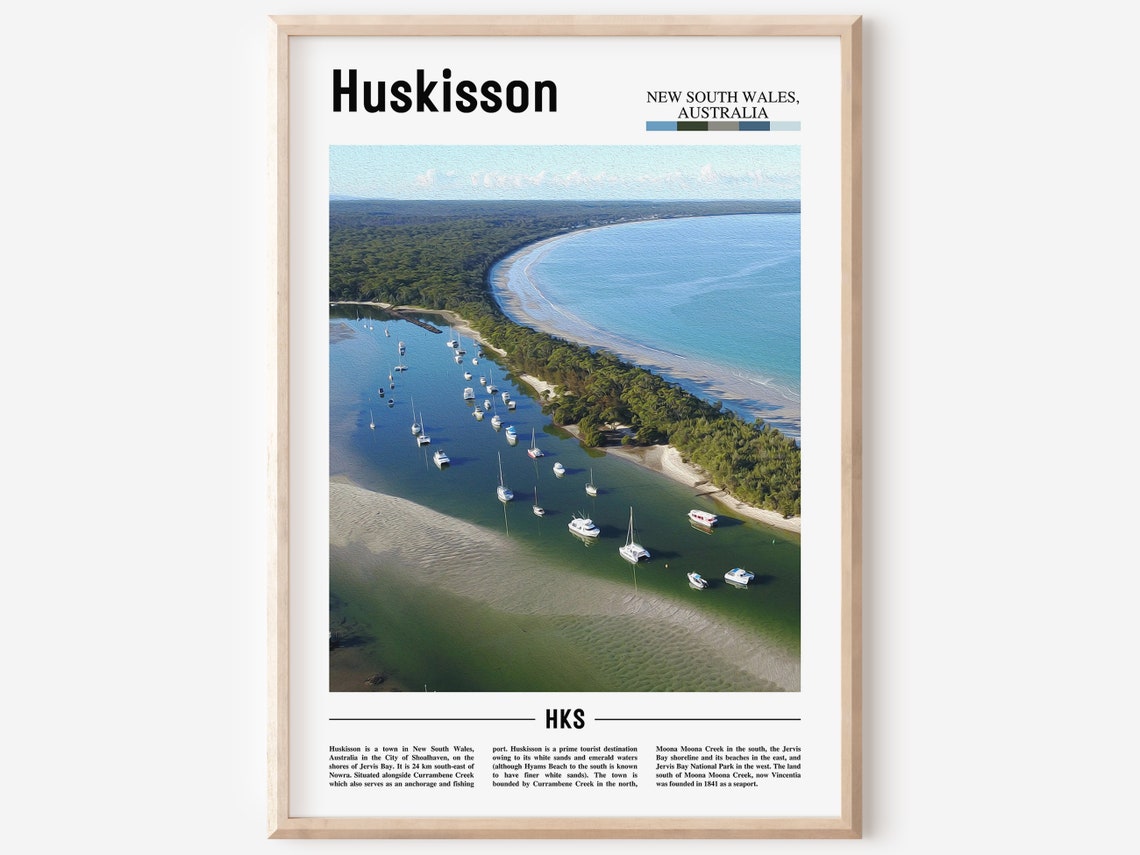 Huskisson Australia Aerial Beach Boats Jervis Bay Coast Photo Poster