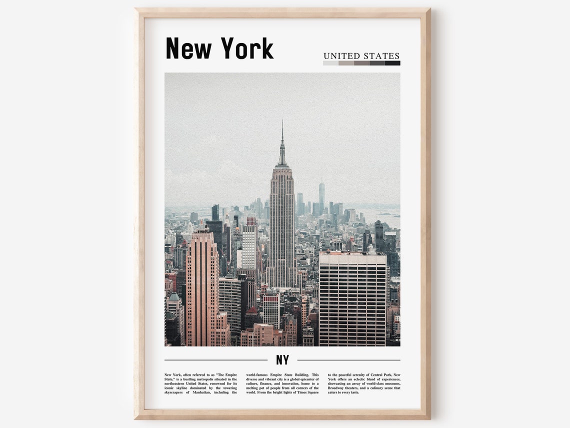New York Empire State Building Skyline Midtown Manhattan Poster