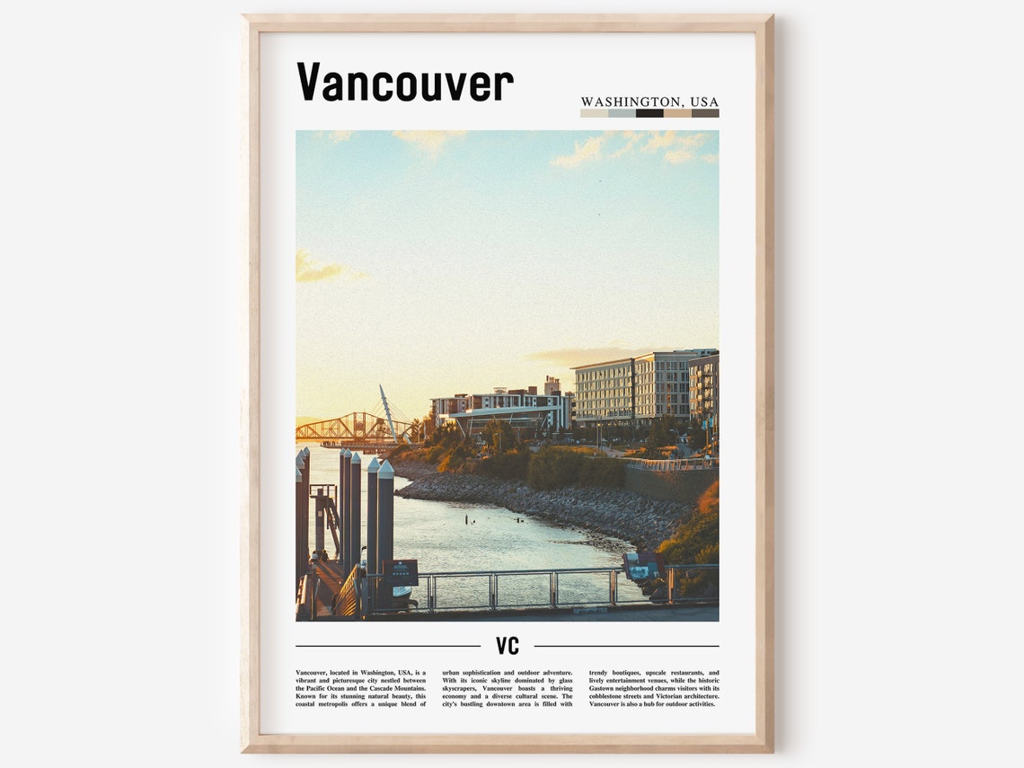 Vancouver Poster Vancouver Print Vancouver Wall Art United States Photo United States Poster United States Print Travel Poster