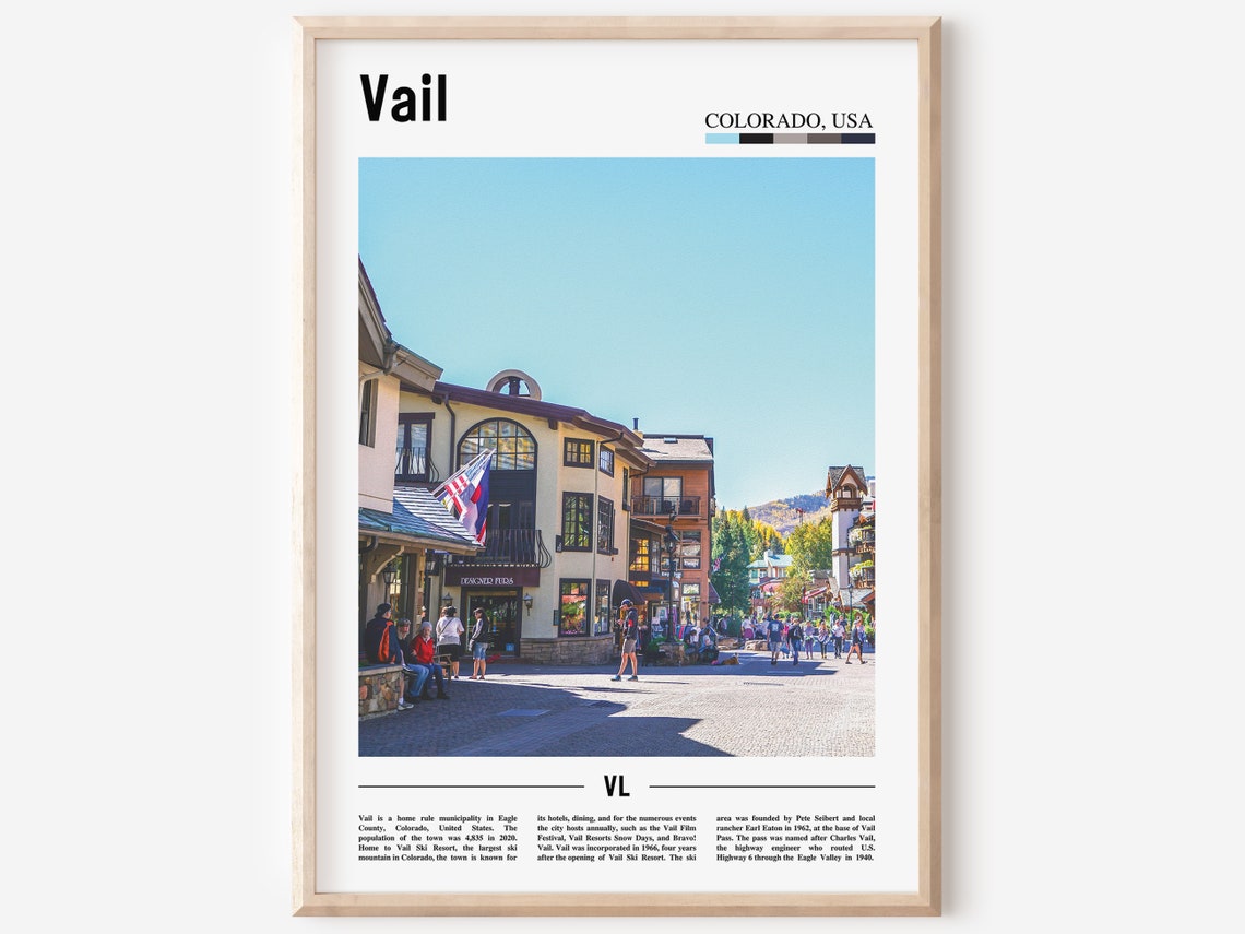 Vail Colorado Alpine Village Street Charming Ski Town Poster