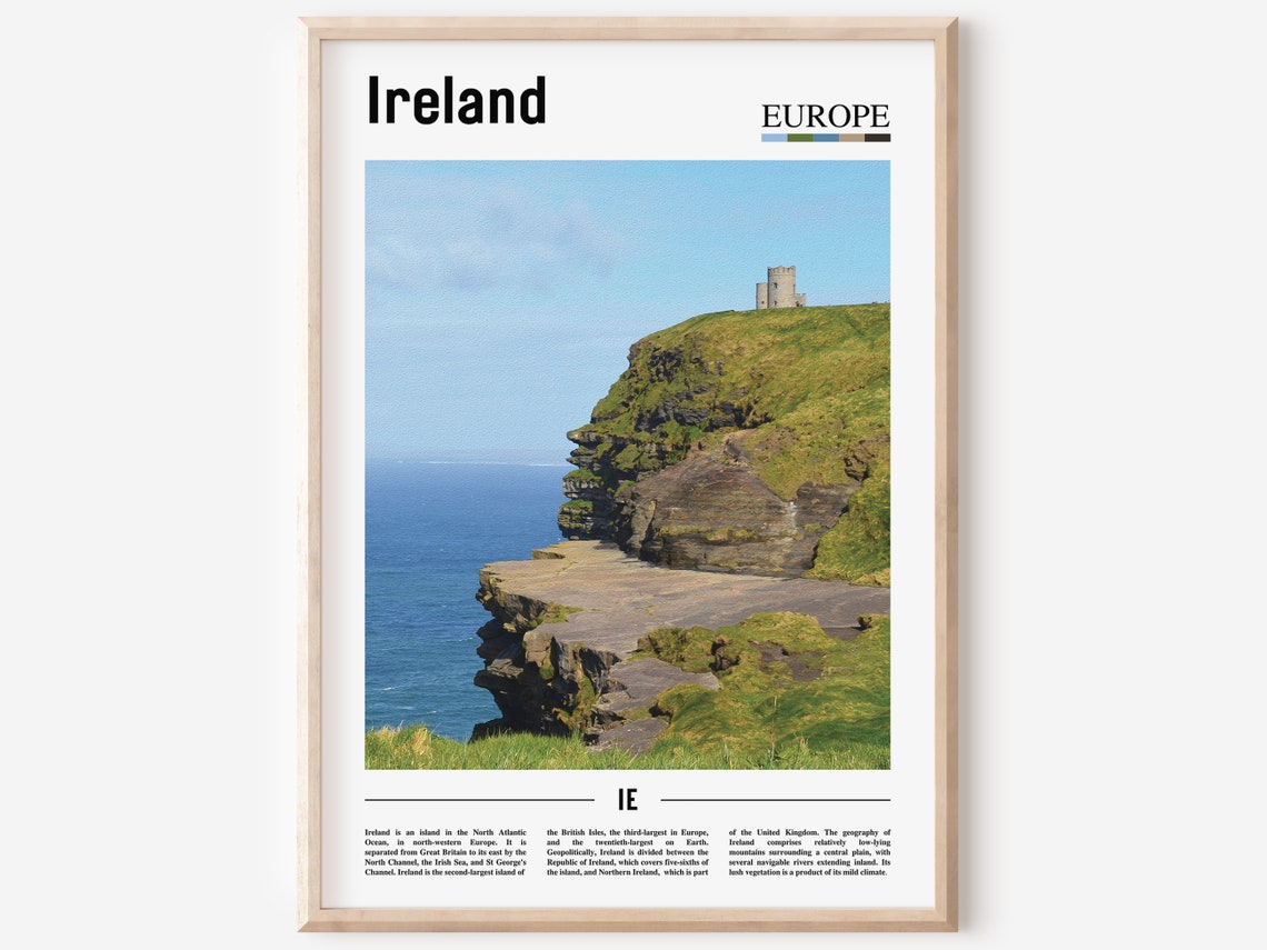 Ireland Print Ireland Poster Ireland Wall Art Oil Painting Poster Colorful City Print City Artwork Travel Artwork Travel Wall Art