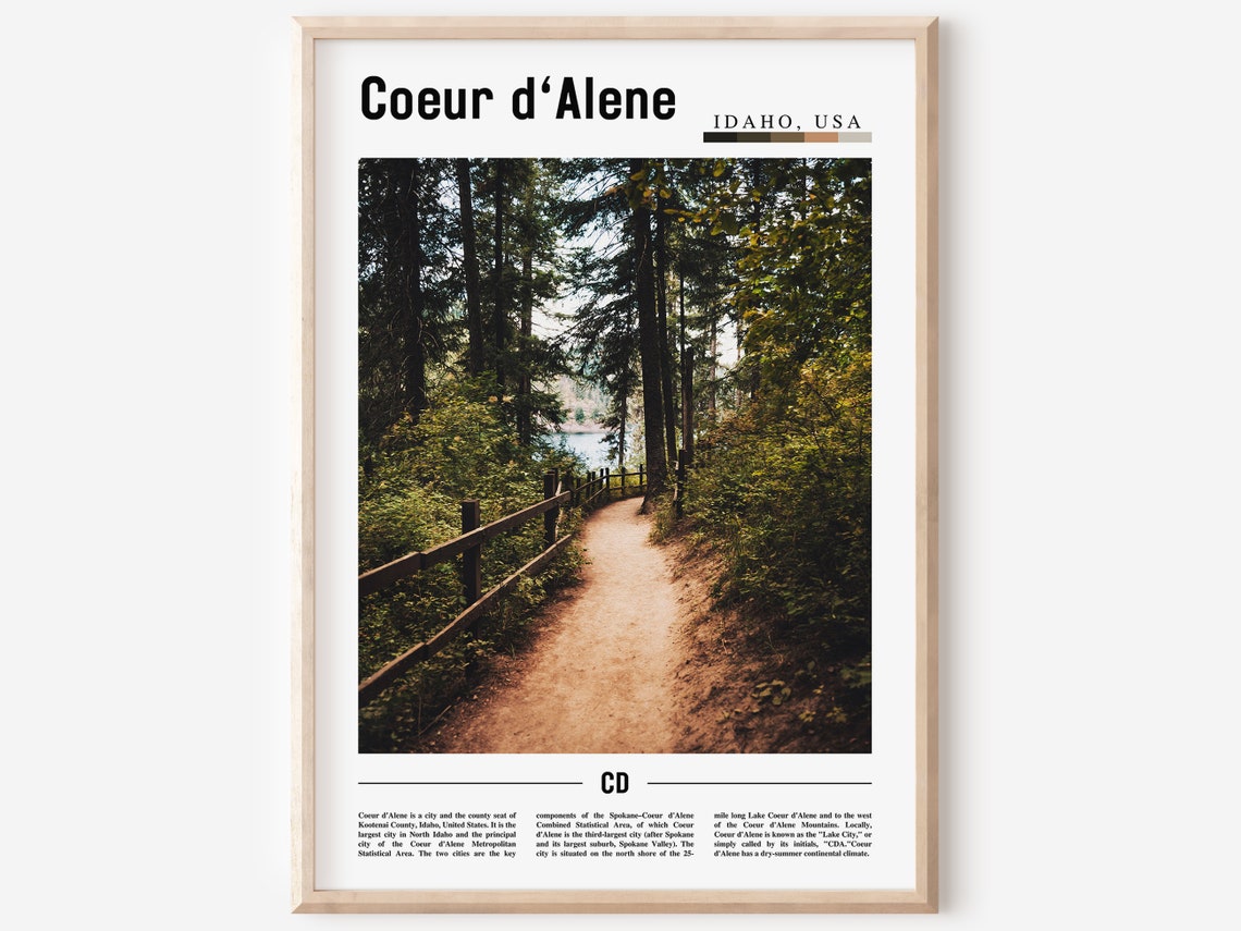 Coeur Dalene Poster Coeur Dalene Print Coeur Dalene Wall Art United States Photo United States Poster United States Print