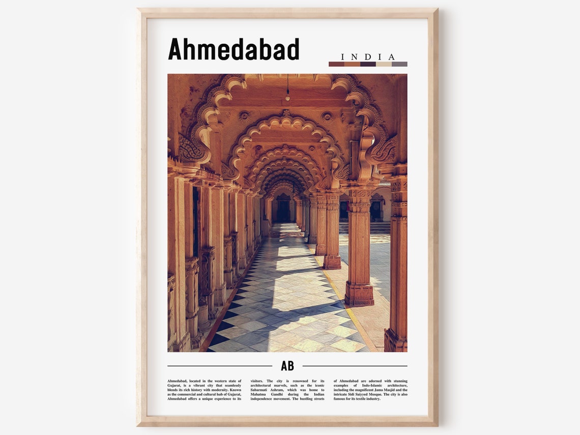 Ahmedabad Poster Ahmedabad Print Ahmedabad Wall Art Asia Print Asia Poster Asia Photo Minimal Travel Poster