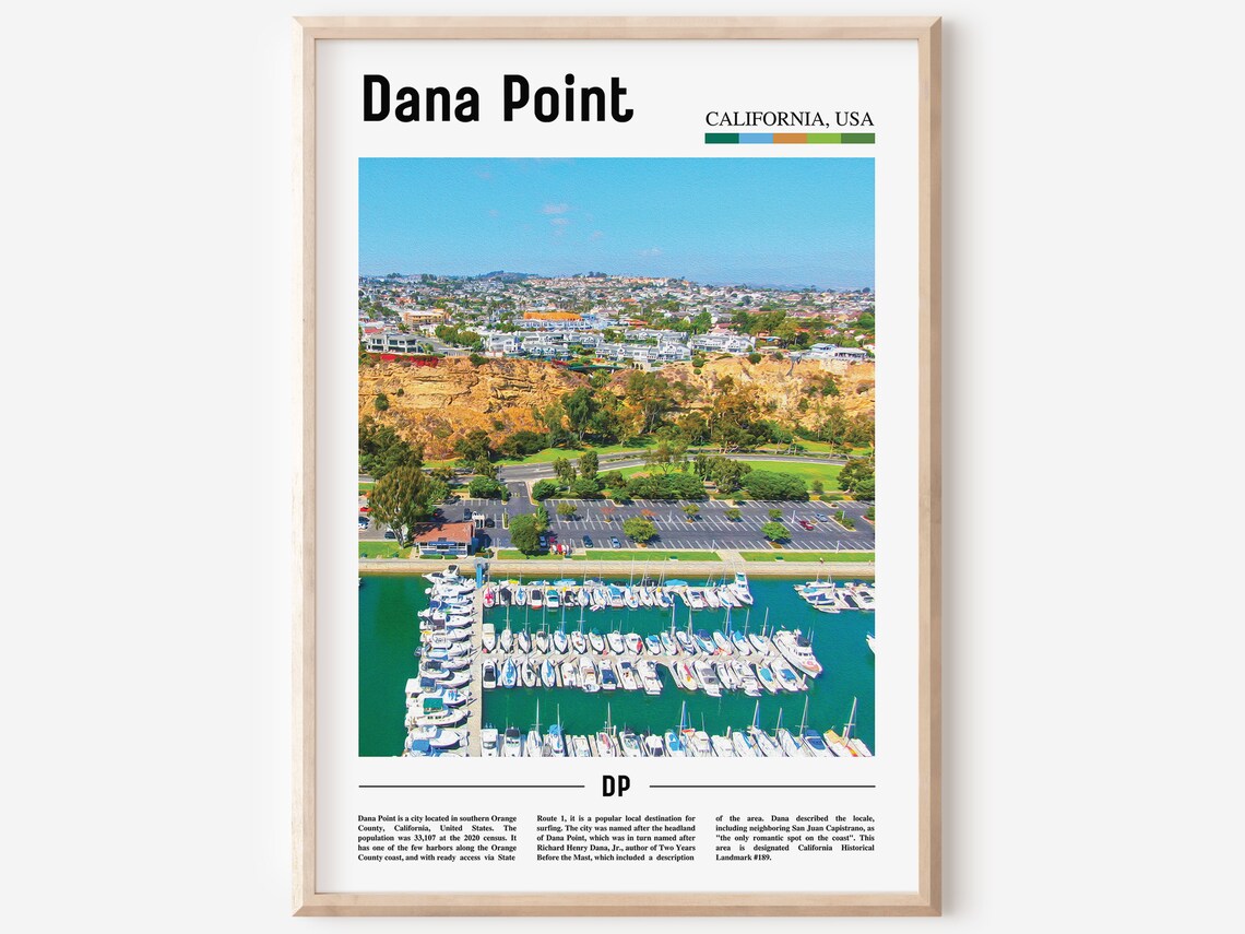 Dana Point California USA Marina Harbor Aerial Travel Poster