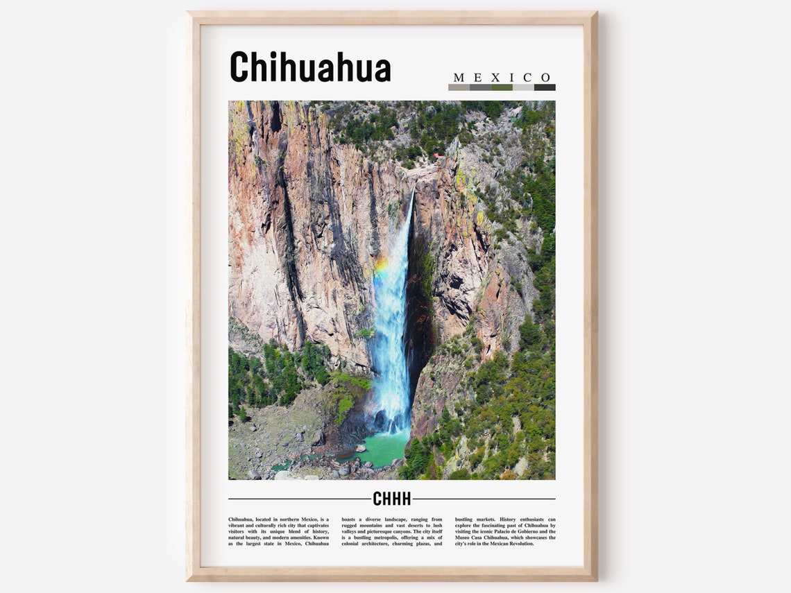 Chihuahua Poster Chihuahua Print Chihuahua Wall Art Mexico Poster Minimal Travel Print Travel Destination Oil Painting Poster