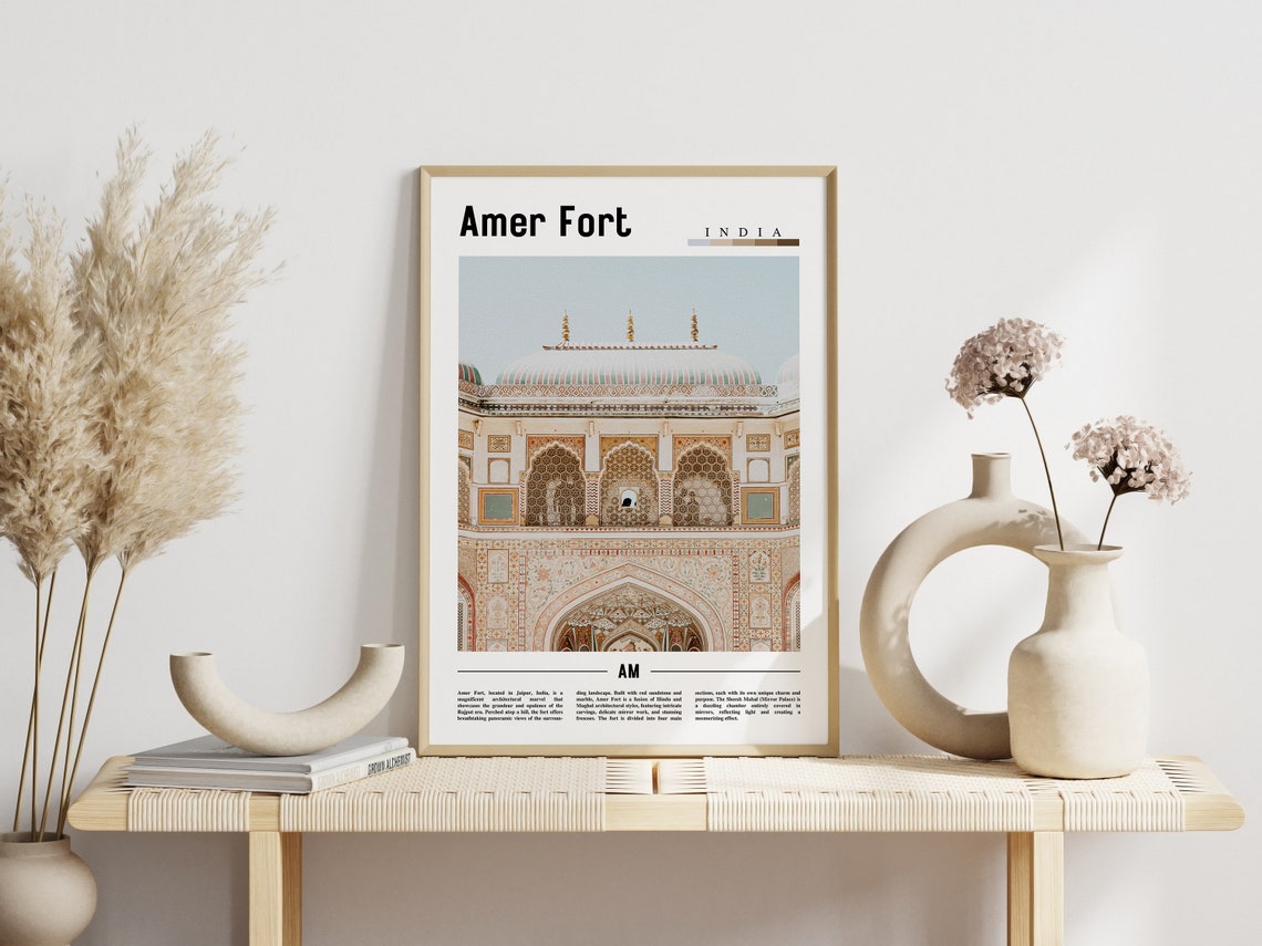 Amer Fort Poster Amer Fort Print Amer Fort Wall Art Asia Print Asia Poster Asia Photo Minimal Travel Poster - Image 3
