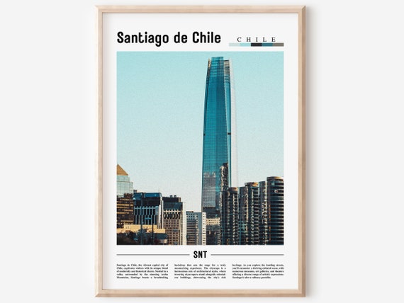 Santiago de Chile Chile Skyscraper City Photo Minimalist Travel Poster