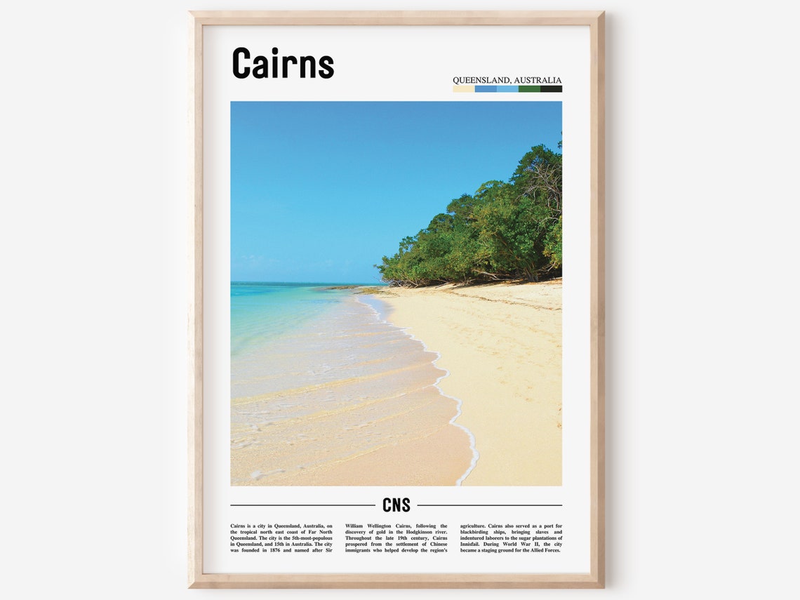 Cairns Print Cairns Poster Cairns Wall Art Oil Painting Poster Colorful City Print City Artwork Travel Artwork Travel Wall Art