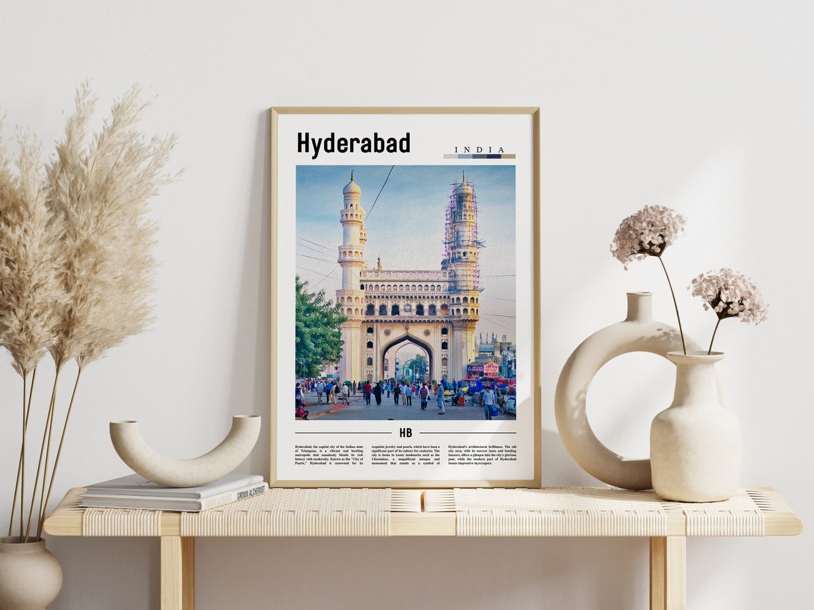 Hyderabad Poster Hyderabad Print Hyderabad Wall Art Asia Print Asia Poster Asia Photo Minimal Travel Poster - Image 3