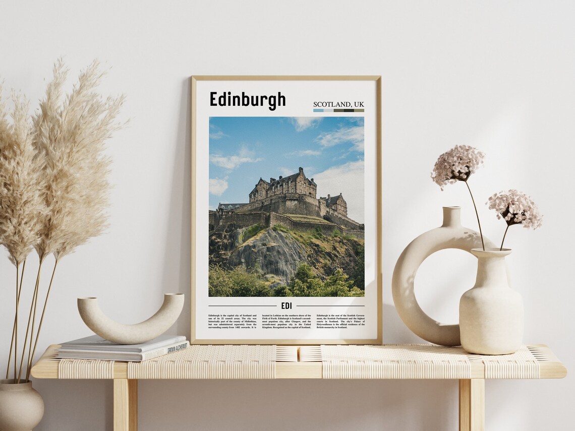 Edinburgh Poster Edinburgh Print Edinburgh Wall Art Minimal Travel Print Minimal City Poster Travel Destination Oil Painting Poster - Image 3