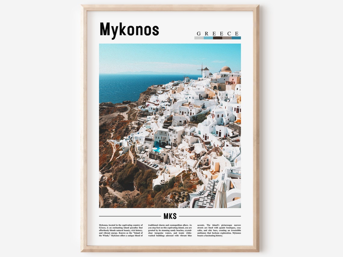 Mykonos Poster Mykonos Print Mykonos Wall Art Europe Photo Europe Poster Europe Print Travel Poster