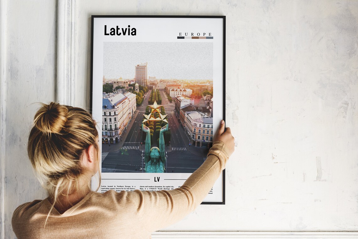 Latvia Poster Latvia Print Latvia Wall Art Europe Photo Europe Poster Europe Print Travel Poster - Image 2