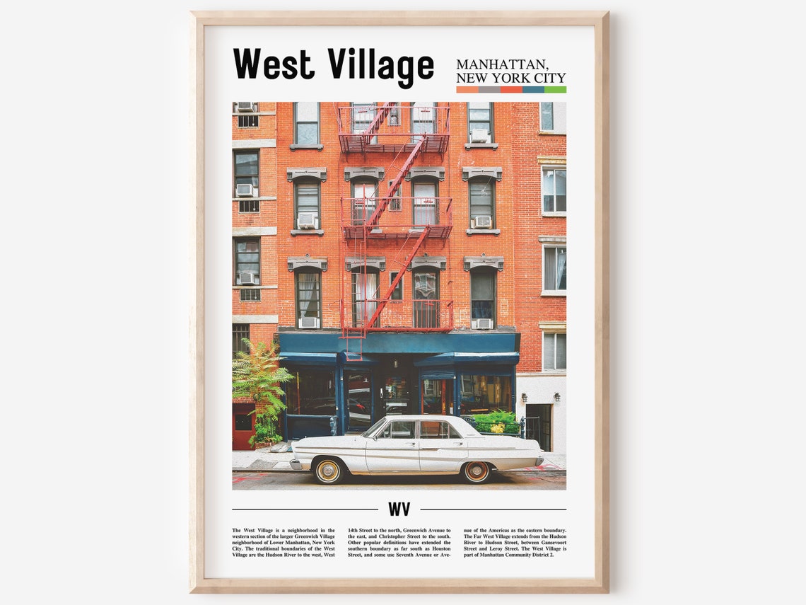 West Village Print West Village Poster West Village Wall Art Oil Painting Poster City Print City Artwork Travel Artwork Travel Wall Art