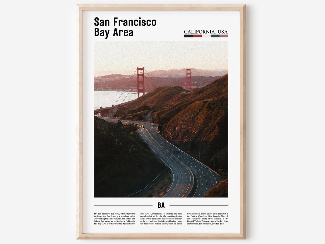 San Francisco Bay Area Golden Gate Bridge Sunset Photo Poster