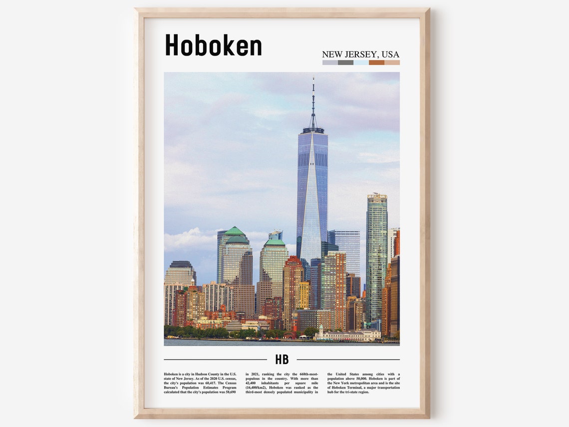 Hoboken Print Hoboken Poster Hoboken Wall Art United States Photo United States Poster United States Print Travel Poster