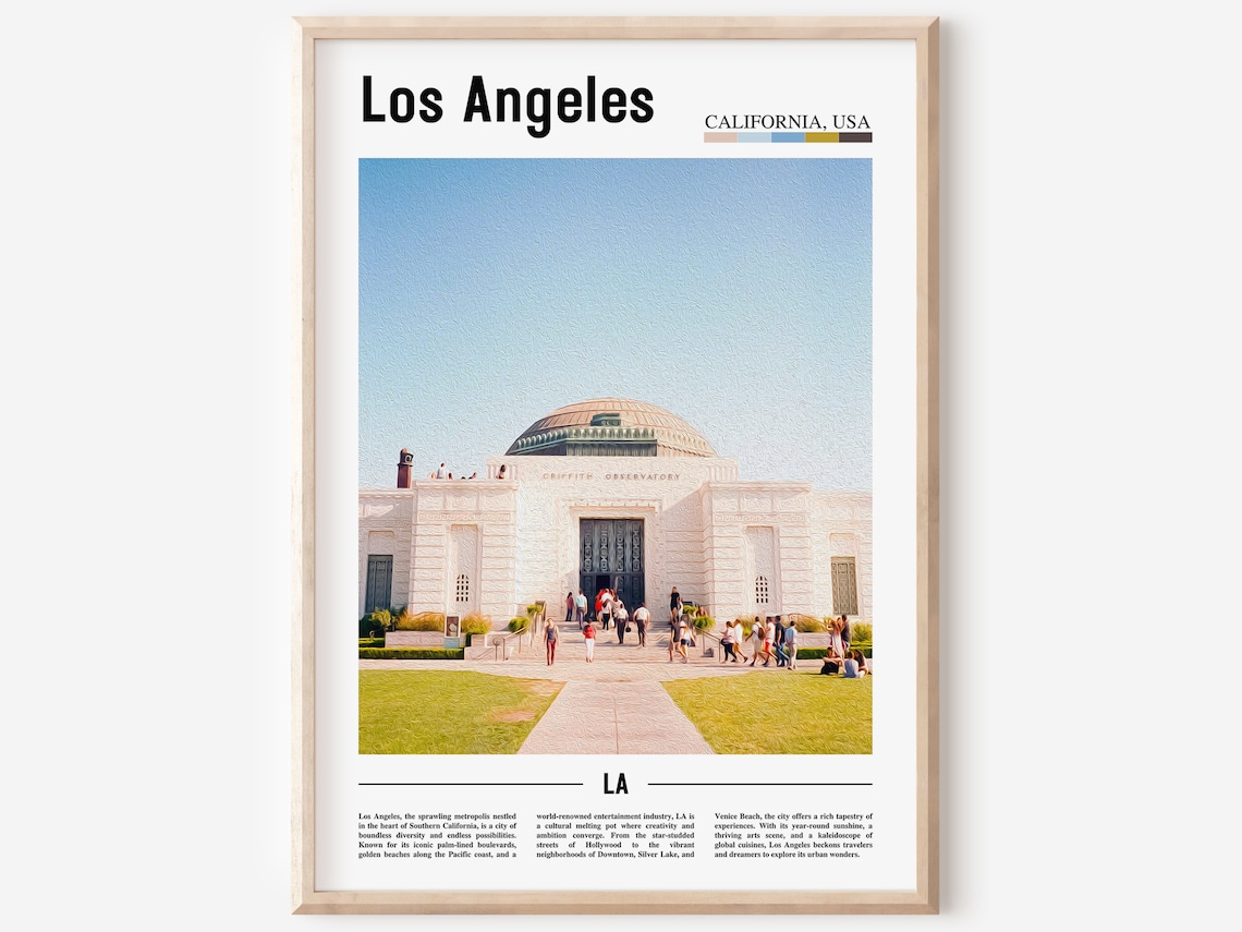 Los Angeles Griffith Observatory California Landmark Travel Poster