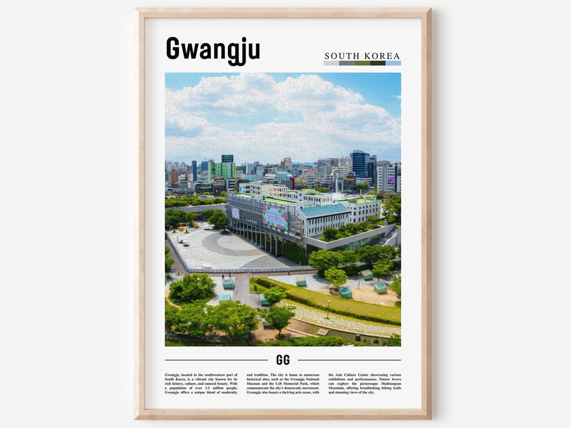 Gwangju Poster Gwangju Print Gwangju Wall Art Asia Print Asia Poster Asia Photo Minimal Travel Poster