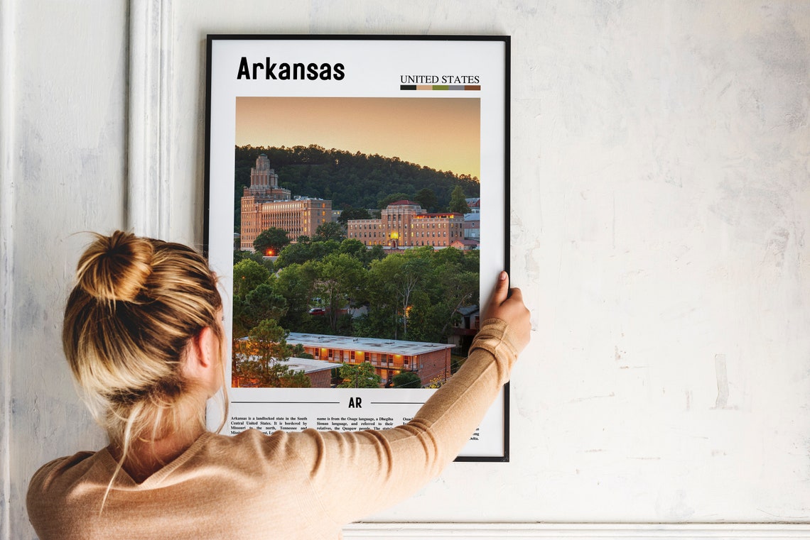 Arkansas Print Arkansas Poster Arkansas Wall Art United States Photo United States Poster United States Print Travel Poster - Image 2