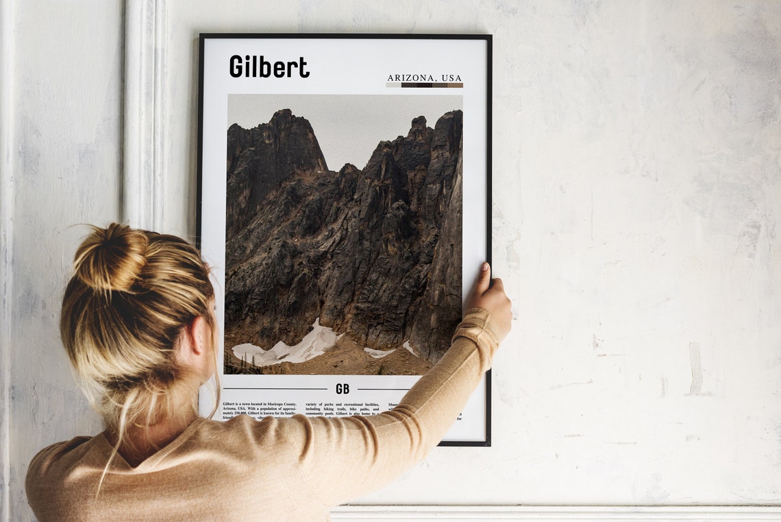 Gilbert Arizona Rocky Mountain Peaks Patchy Snow Photo Poster - Image 2