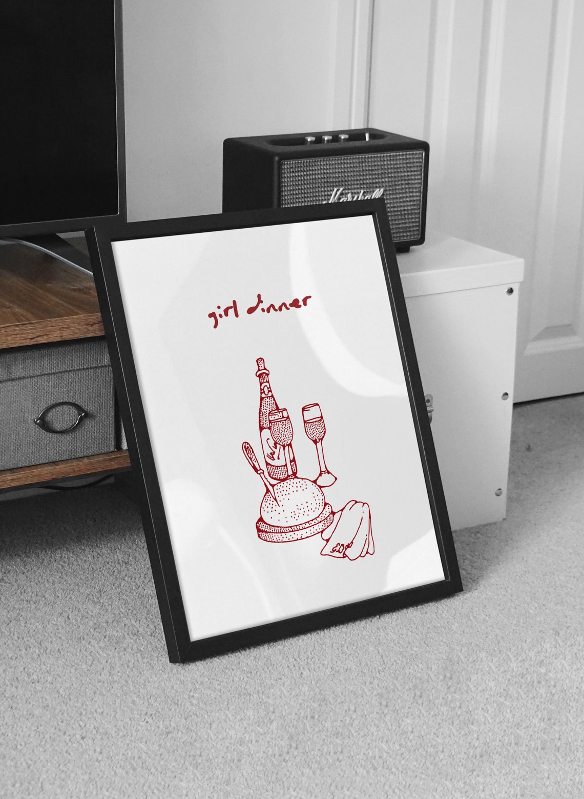 Bar Cart Minimal Cocktail Art Print - Image 3