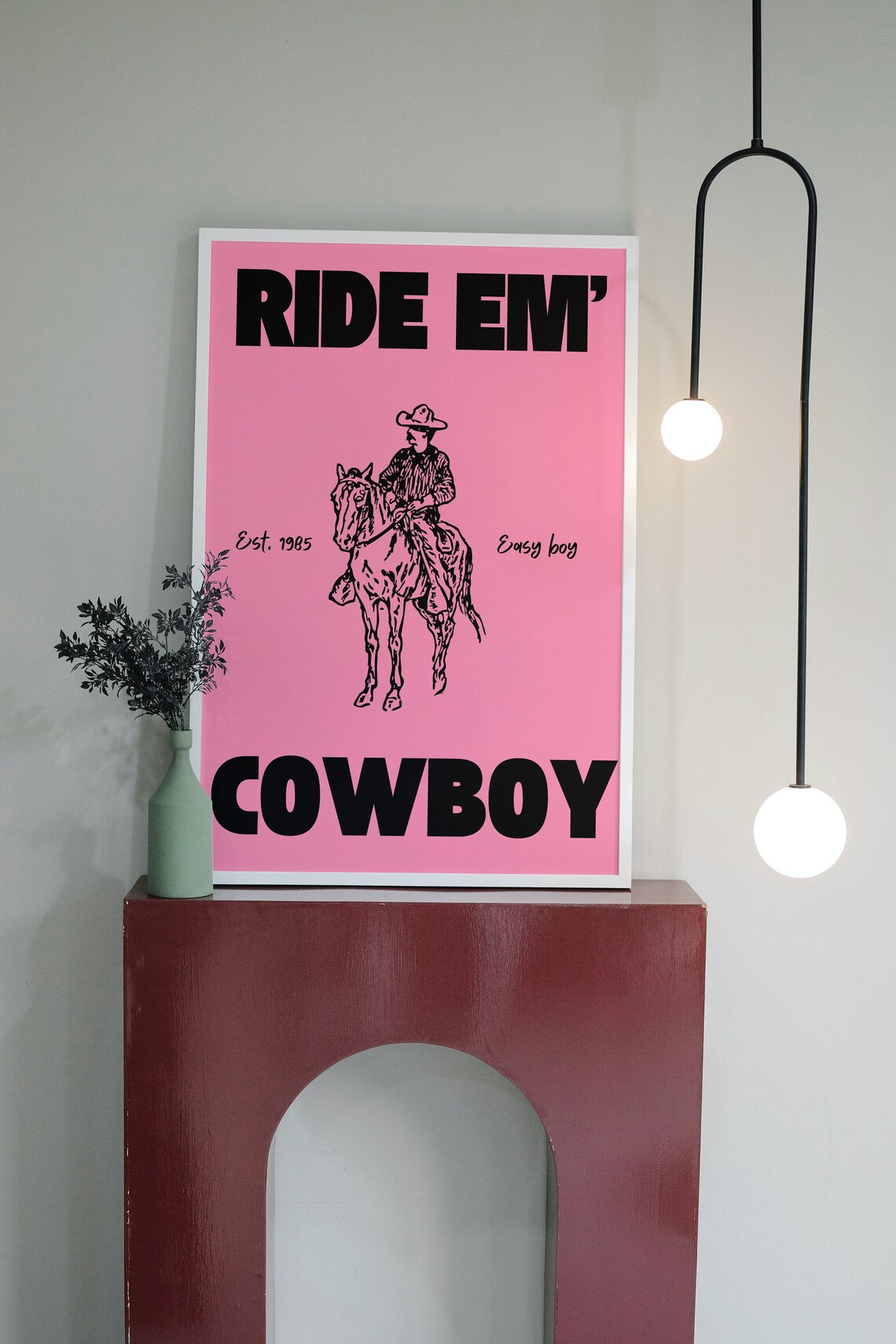 Pink Cowboy Poster, Vintage Western Art Print - Image 2