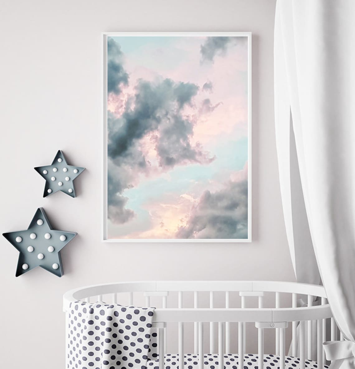 Pastel Cloud Print, Large Nursery Decor Art Print - Image 4