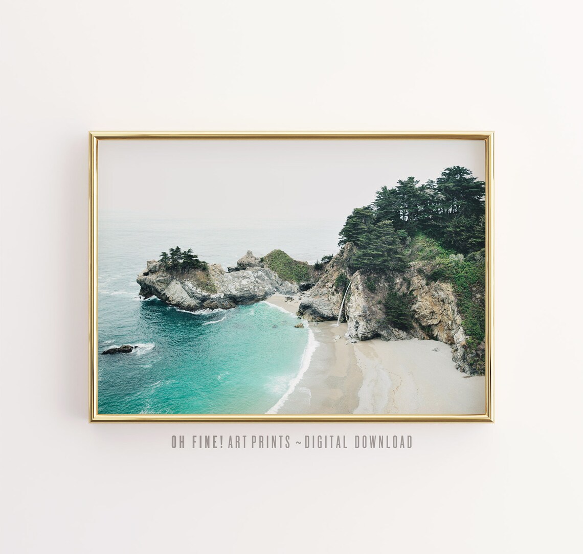 Big Sur California Beach Travel Poster, Coastal Decor