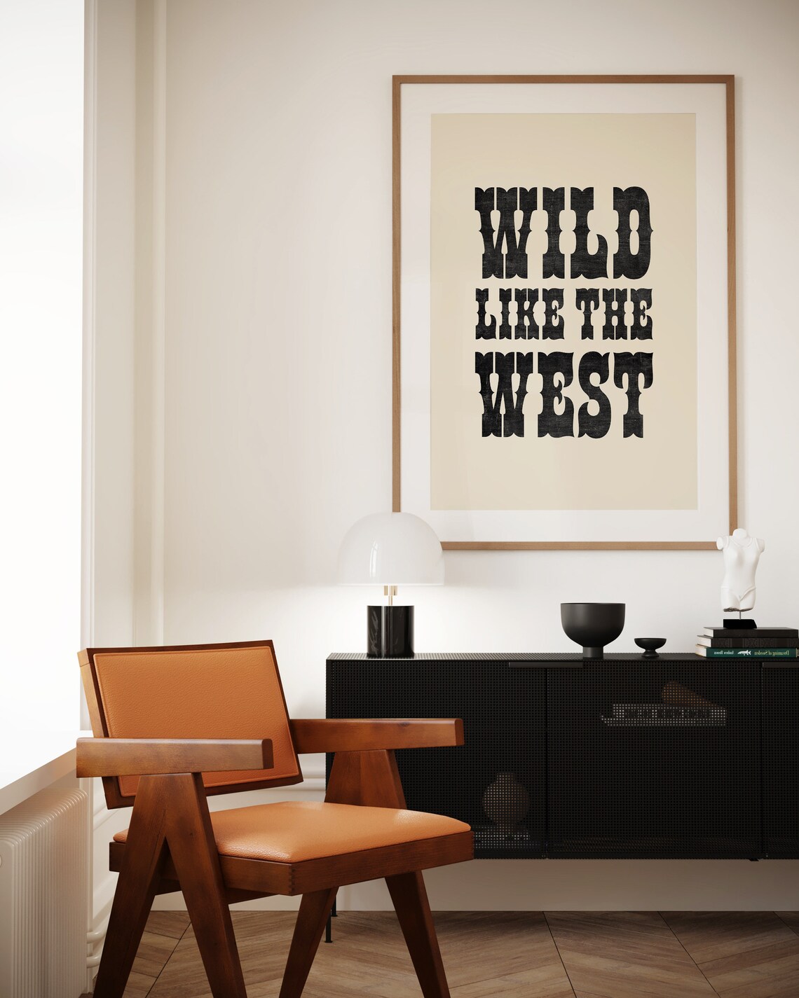Wild Like The West Retro Western Black And White Poster Print - Image 3