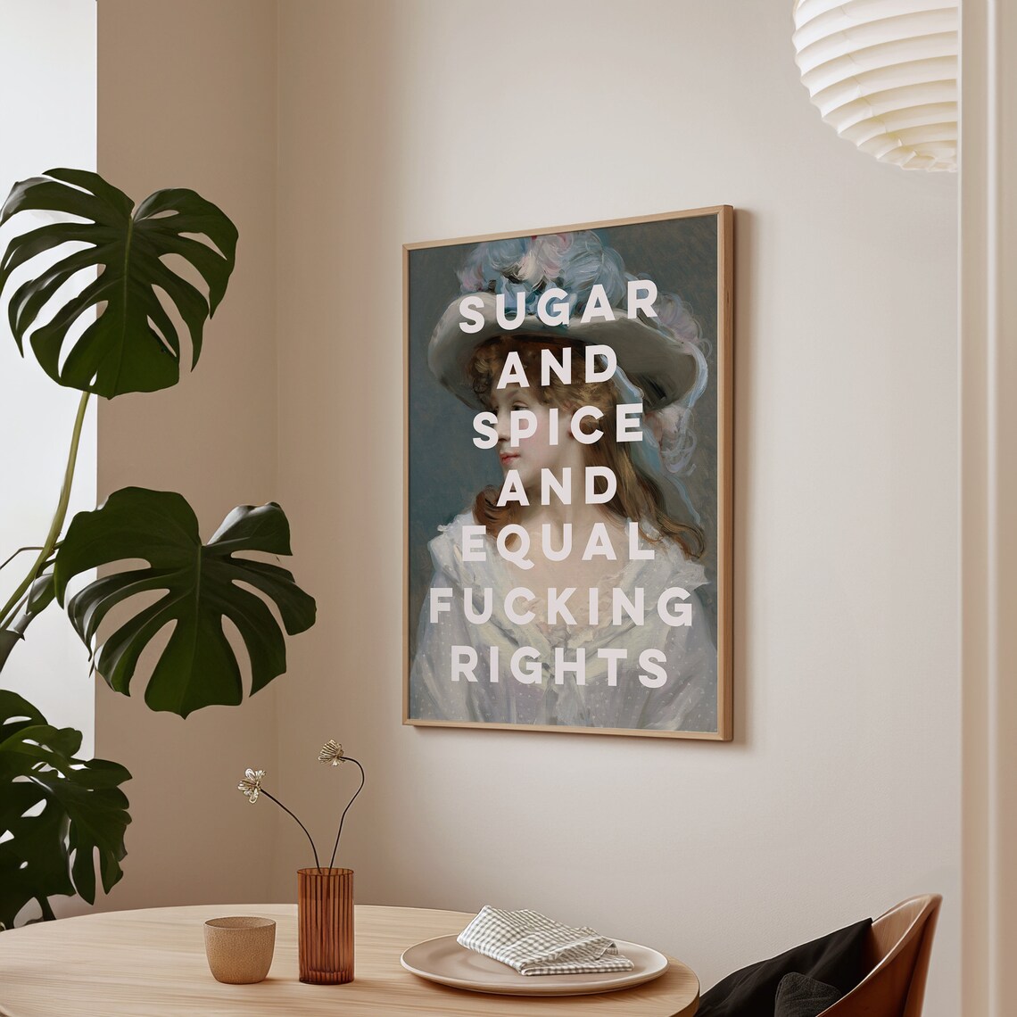Feminist Wall Art Sugar And Spice And Equal Fcking Rights Funny Quote Poster Prints - Image 3