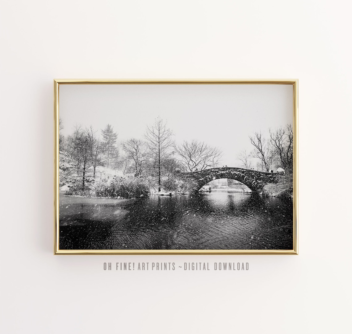Central Park Winter, New York City Travel Poster