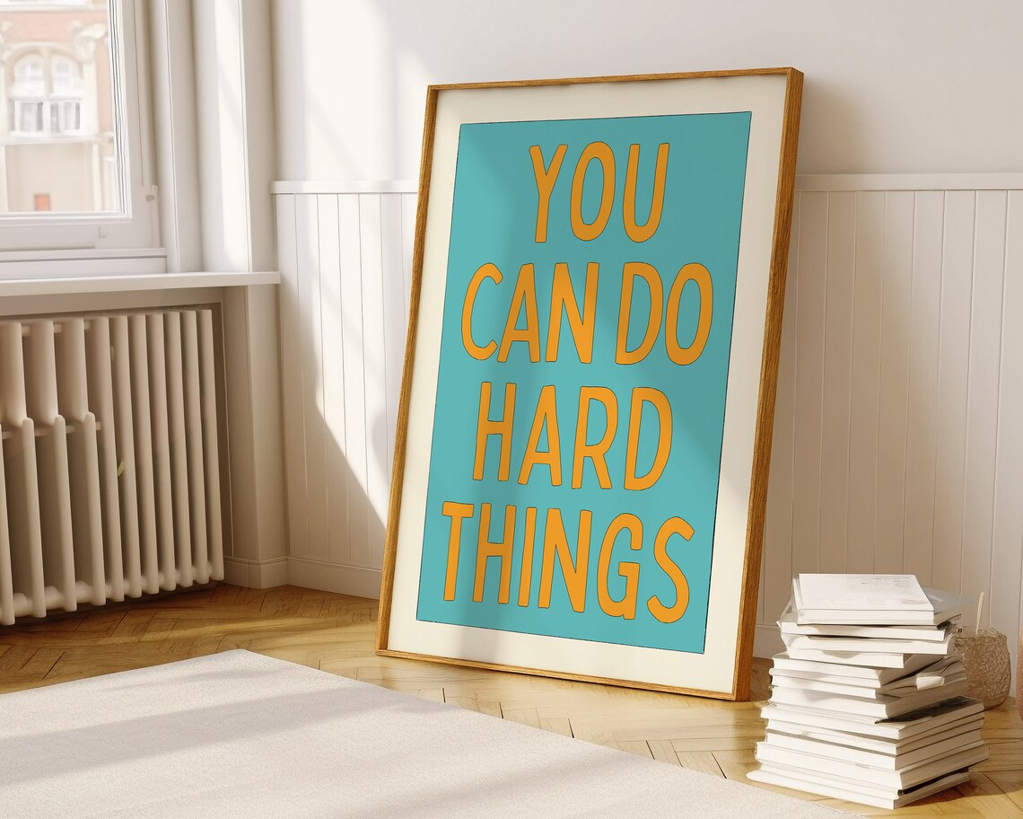 You Can Do Hard Things Retro Classroom Quote Poster - Image 2